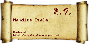 Mandits Itala névjegykártya